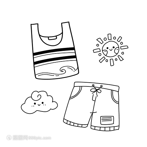 生活小確幸 褲衩背心簡筆畫與日用百貨的創意交融